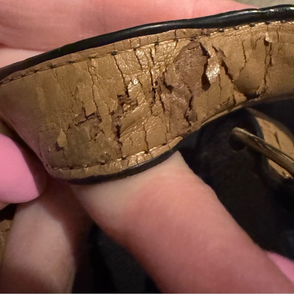 Clark’s - Artisan Black Leather Espadrille Wedge Sandals Sz 9 - Picture 12 of 12